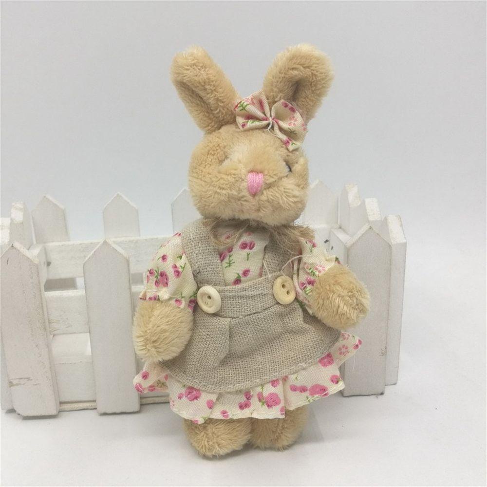 1 Cặp Móc Khóa Hình Thỏ Nhồi Bông Đáng Yêu