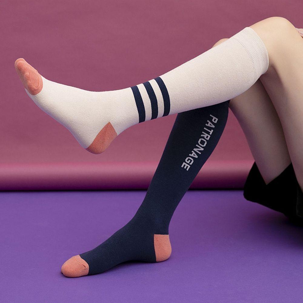 Cleoes Vớ Bắp Chân Dài Tới Bắp Chân Cotton Màu Trơn Co Giãn Kẻ Sọc Phong Cách Đại Học Dễ Thương Cho Nữ Sinh jk