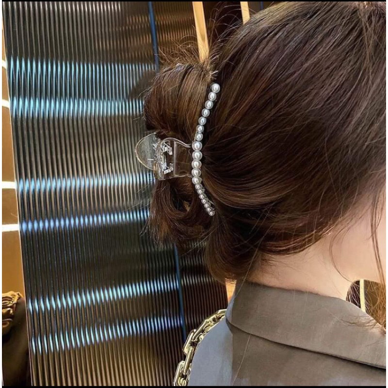 Set 5 kẹp tóc ngọc Trai siêu sang chảnh kết hợp cột tóc ngọc trai siêu yêu cho nàng năng động - tặng túi zip