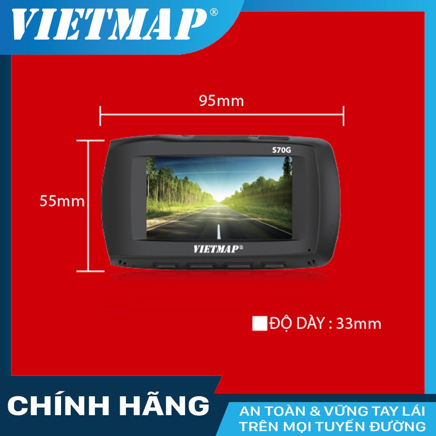 Camera hành trình VIETMAP Papago S70G cho xe ô tô + thẻ nhớ 32/64GB Class 10