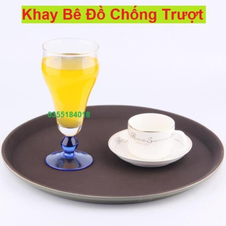 Khay bê đồ chống trượt - Khay phục vụ tròn chống trơn đường kính 28cm 35cm 40cm