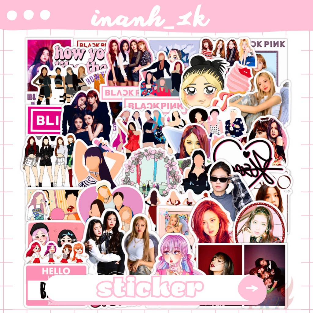 Set 65 sticker in hình nhóm nhạc Black Pink