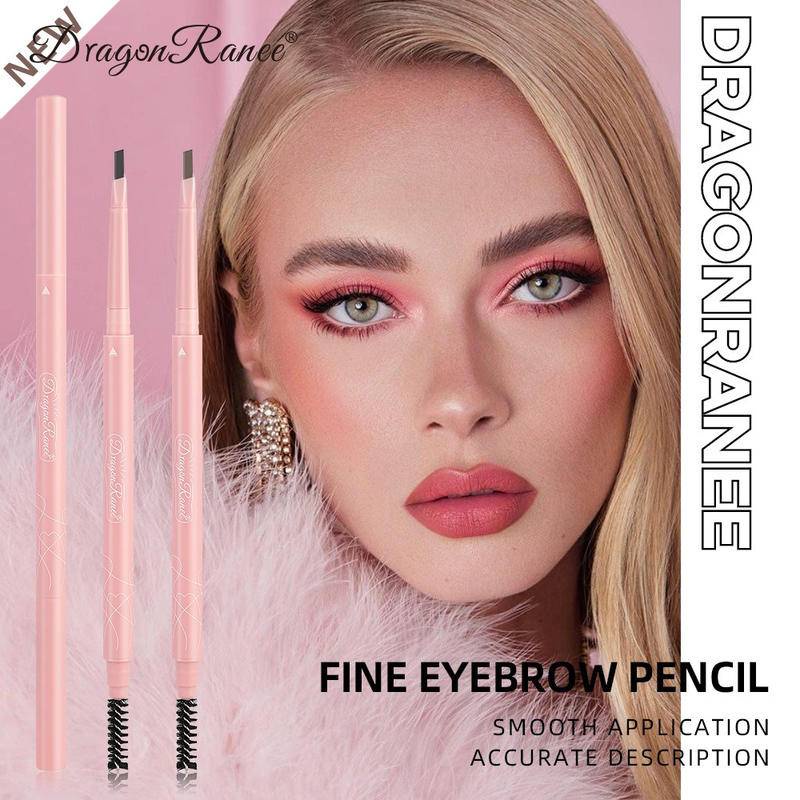 Bút chì kẻ lông mày hai đầu tự động 4 màu tùy chọn chống nước lâu trôi dễ lên màu kèm cọ