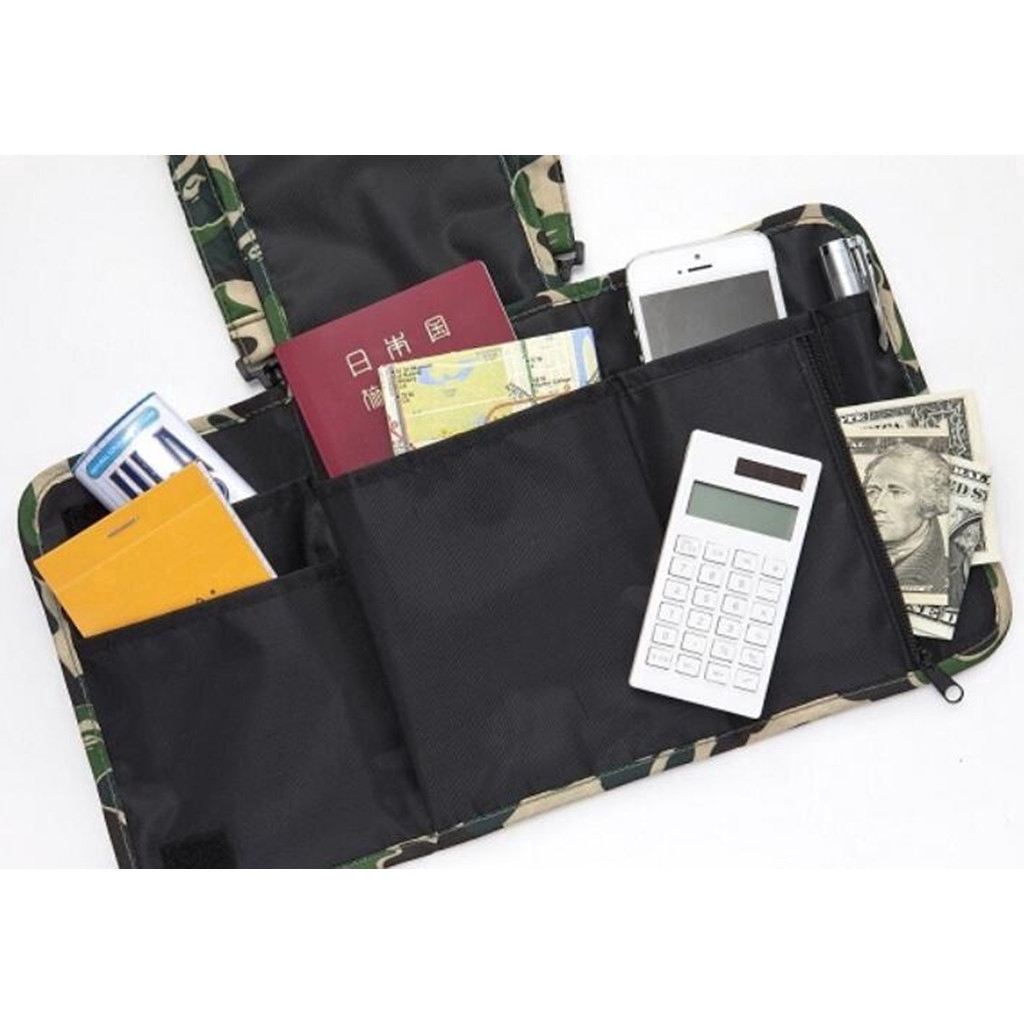 Túi đựng hộ chiếu/tài liệu màu rằn ri xanh lá chất lượng cao