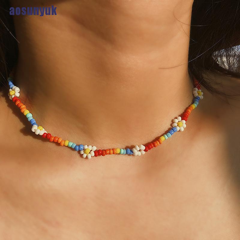 JE Vòng Cổ Choker Handmade Đính Hoa Phong Cách Boho