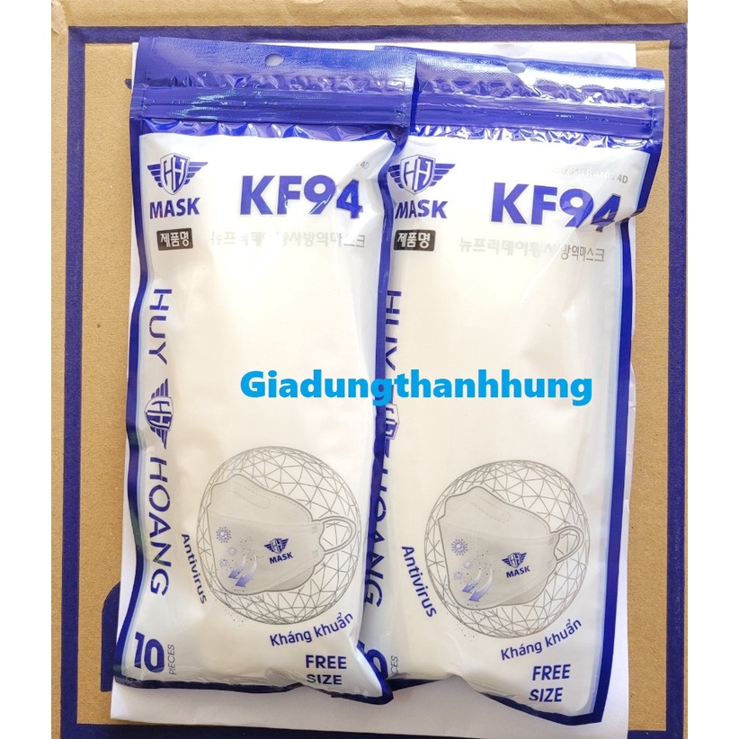 THÙNG 300 KHẨU TRANG NGƯỜI LỚN 4D KF 94 Huy Hoàng, Đại Phát+ kèm giấy kiểm định
