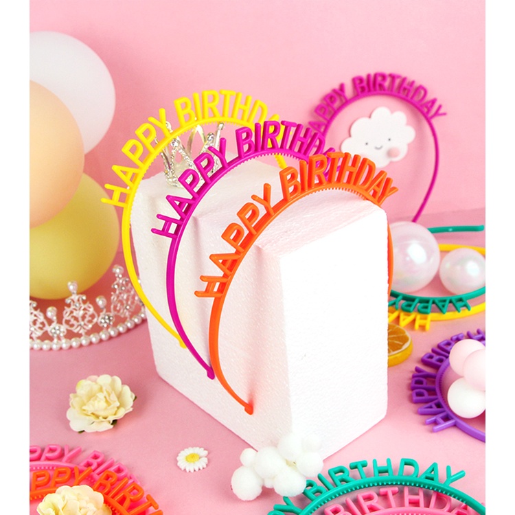 Bờm Nhựa Sinh Nhật Cài Tóc Happy Birthday - BỐ KHỦNG LONG