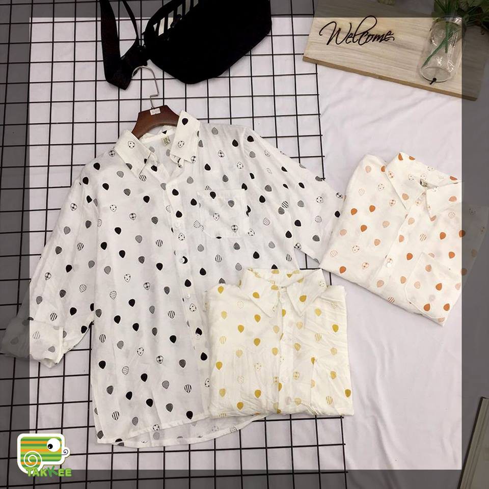 SM160_ÁO SƠ MI CHẤM BI CHUẨN HÀN