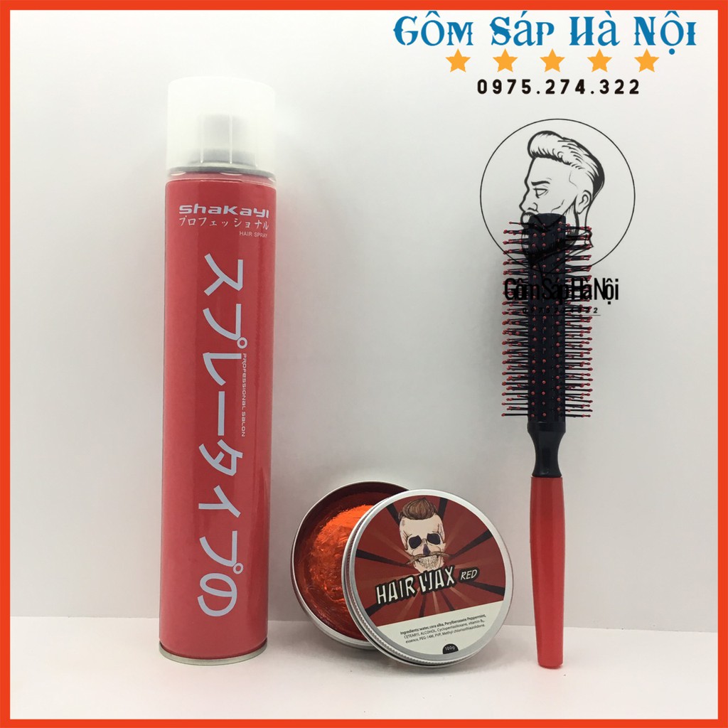 COMBO [ Tặng Lược ] Gôm Xịt Tóc Shakayi Hair Spray + Sáp Vuốt Tóc Pomade Hương Hoa Quả