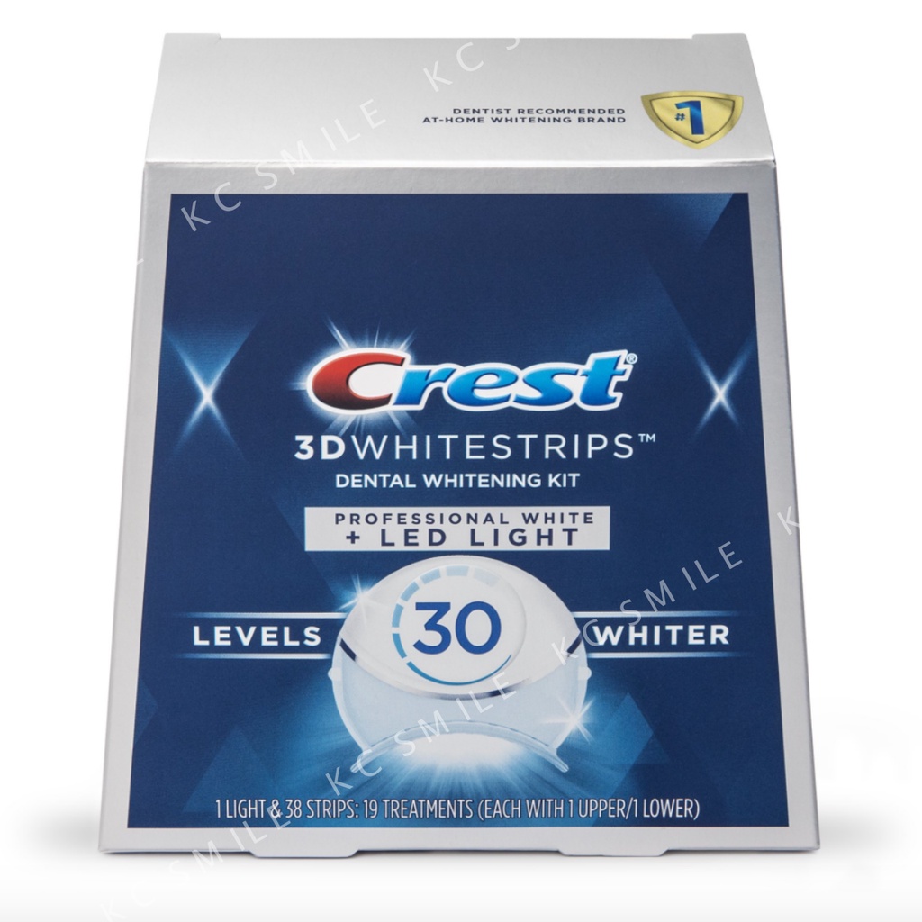 Miếng dán trắng răng Crest 3D White Professional White và đèn LED ánh sáng (19 Gói) - Crest Led Light and Whitestrips