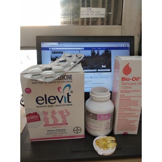 Bộ tứ siêu đẳng cho mẹ bầu Elevit, Sắt, DHA, Canxi D3 vitamin cho me bầu