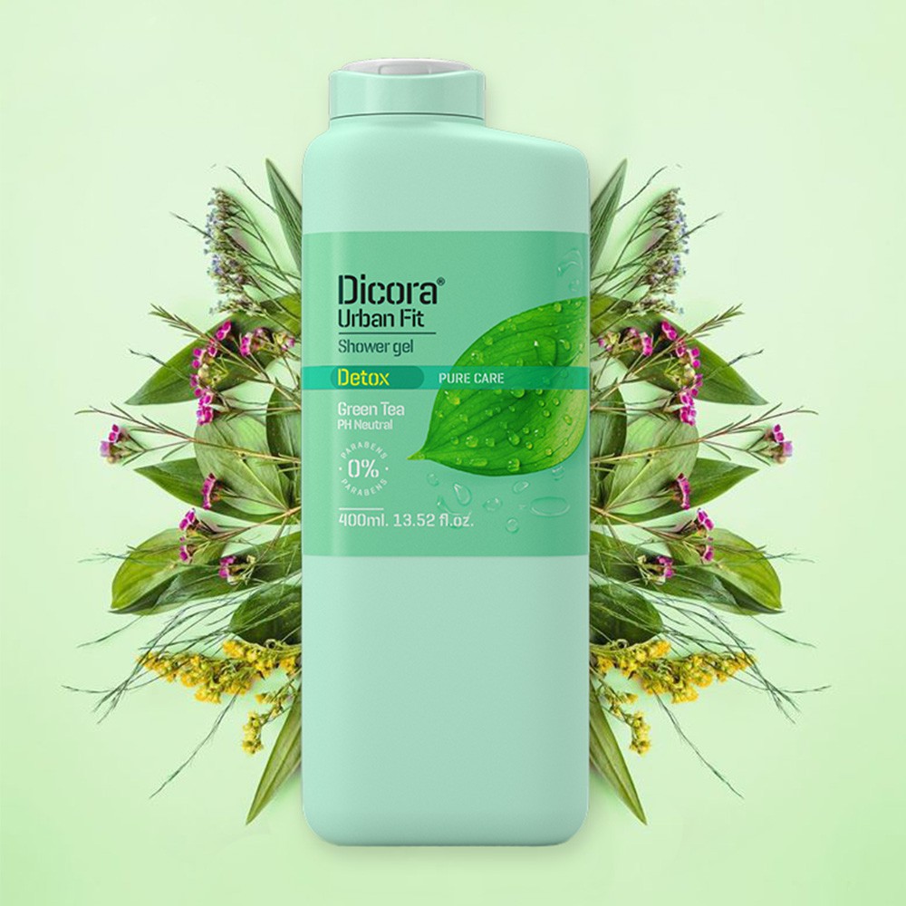 Gel Tắm Dicora Urban Fit Detox Pure Care Green Tea Trà Xanh 400ml