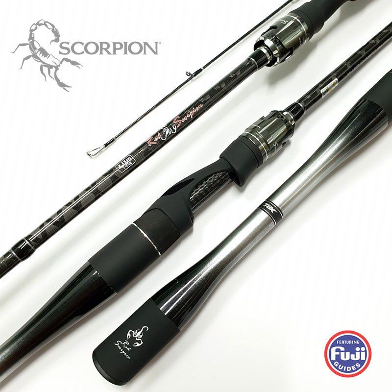 cần câu lure red scorpion phôi xoắn X, khoen fuji 2m1 và 2m4 độ cứng M