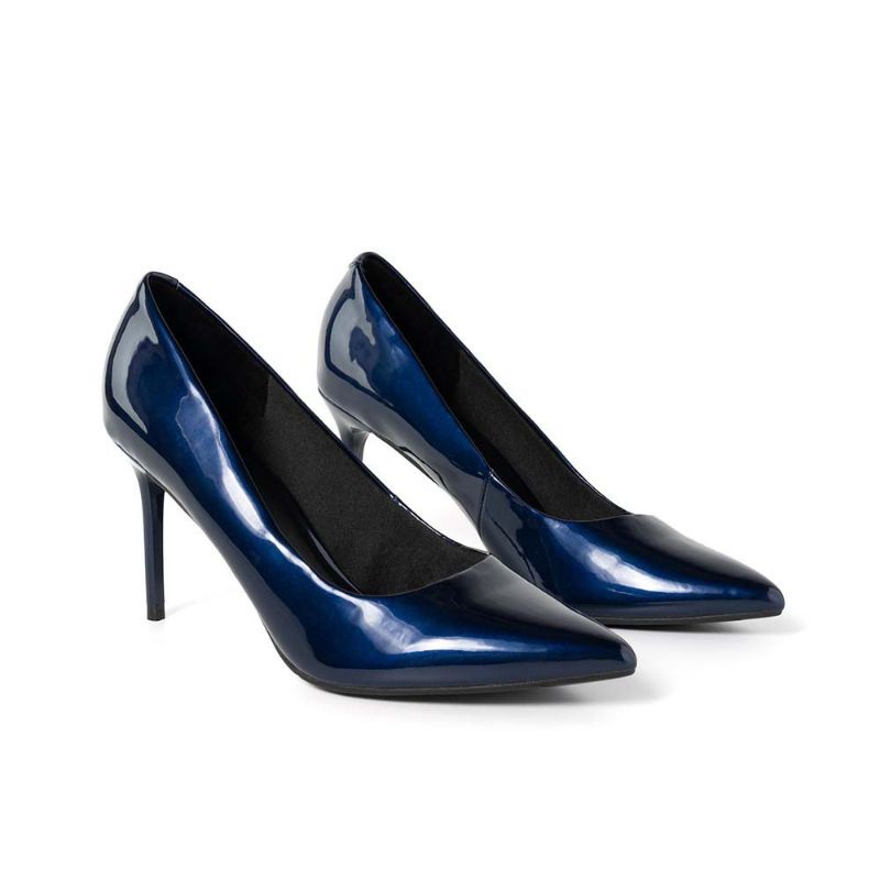 JUNO Giày Chính Hãng - Giày Cao gót Mũi Nhọn Đế Nhọn Da Bóng - Da Lì