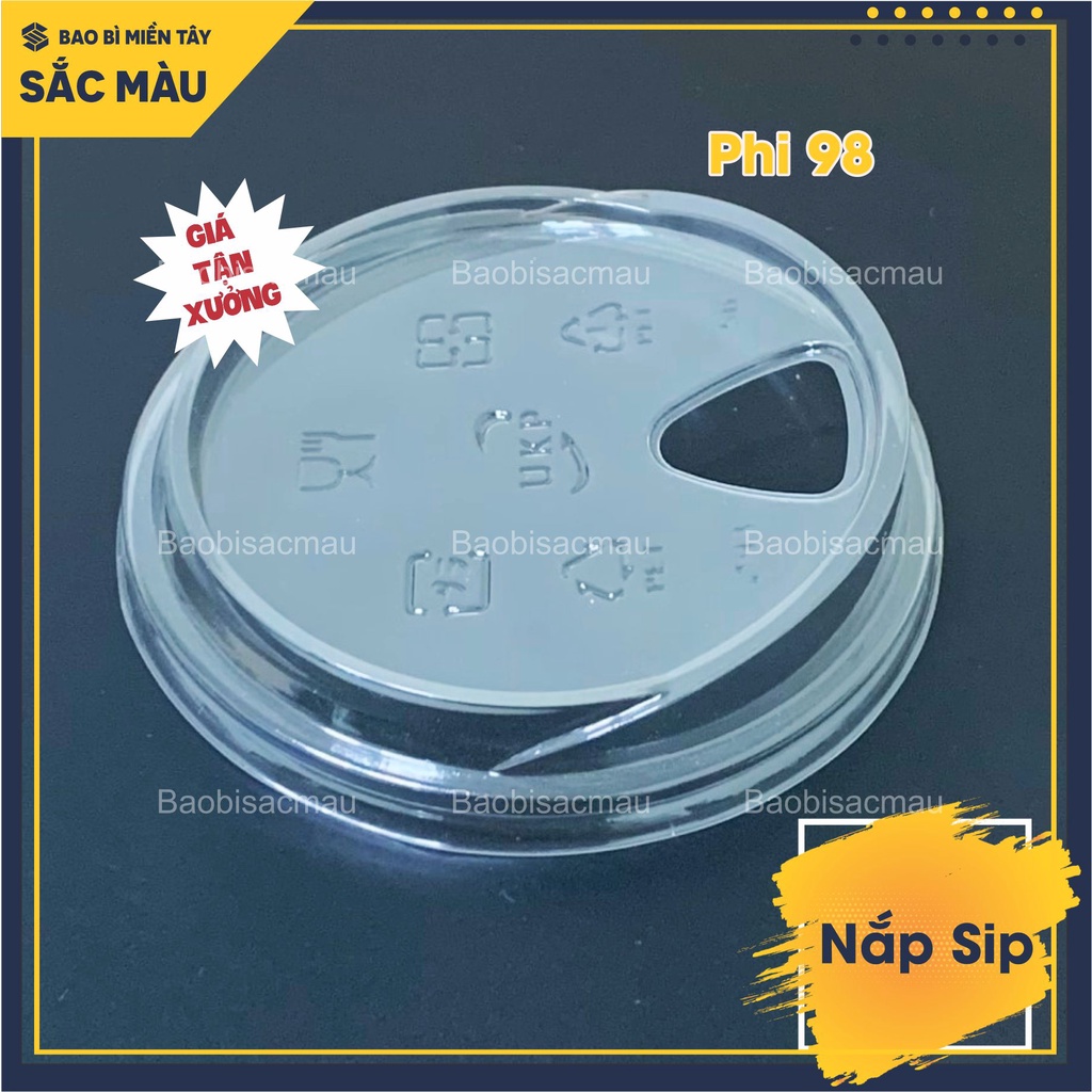 Nắp Sip, nắp uống trực tiếp ly nhựa phi 93, 95, 98mm (Lốc 50 cái)
