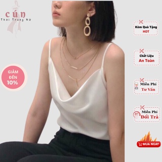 Áo Phi Lụa Cổ Đổ 2 Dây From Size Dưới 54Kg Xinh Xắn Sang Chảnh Cho Nữ Chất Đẹp Mịn Co Giãn Nhẹ
