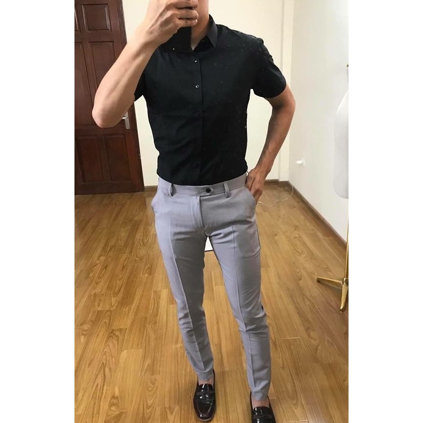 Quần Tây Âu Nam Hàn Quốc Màu Xám Sáng Mẫu Mới Nhất | BigBuy360 - bigbuy360.vn