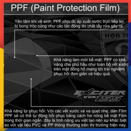 Dán Bảo Vệ Mặt Đồng Hồ Yamaha Exciter 155 ( MX King ) Chât Liệu PPF 6 Lớp