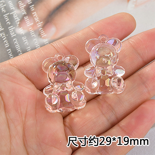 Móc Khóa / Bông Tai Ba Chiều Hình Gấu Ba Chiều Bằng acrylic Trong Suốt Tự Làm Thủ Công diy