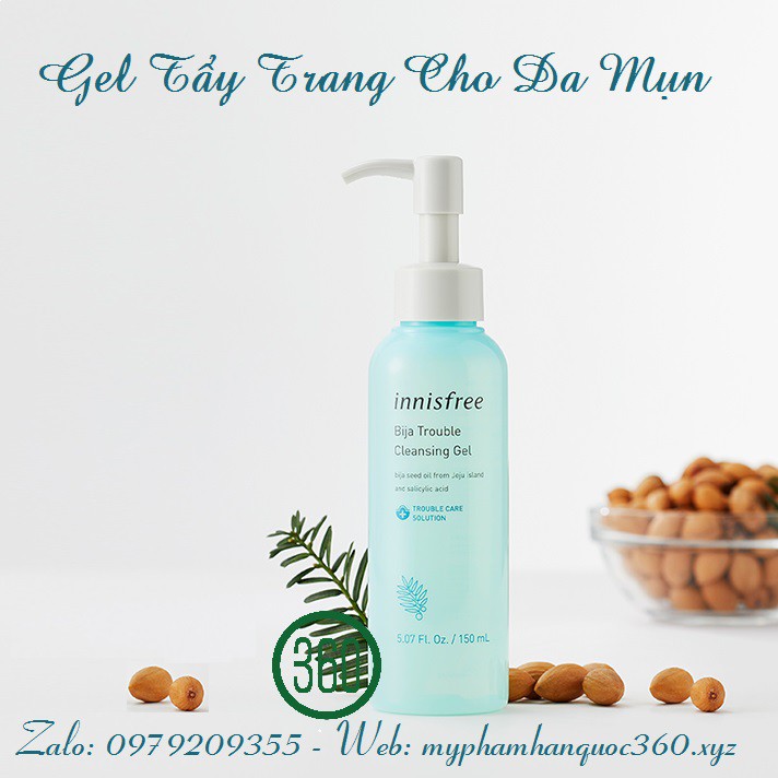 Gel Tẩy Trang Cho Da Mụn Innisfree Bija Trouble Cleansing Gel 150ml