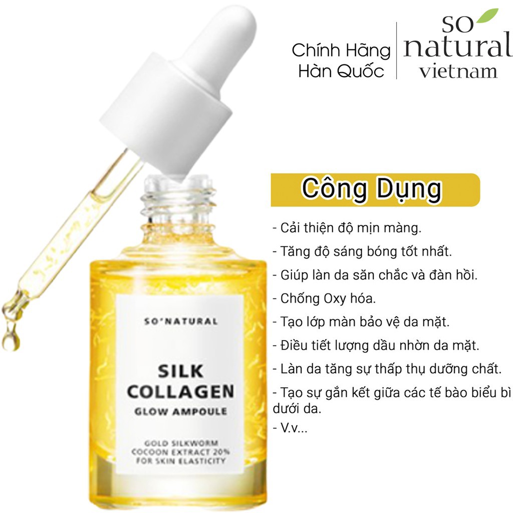 Serum Dưỡng Da Căng Bóng Và Chống Lão Hoá Silk Collagen Glow Ampoule I Nhập Khẩu Chính Hãng Hàn Quốc