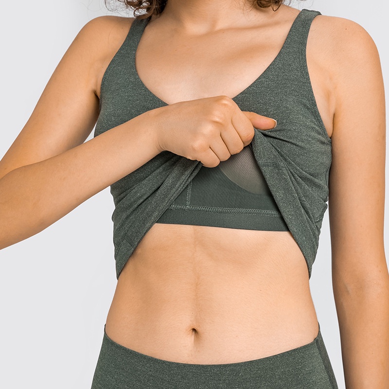 Áo ba lỗ thể thao Hoppe Fumeng cổ chữ V vải co giãn thời trang gợi cảm cho nữ
