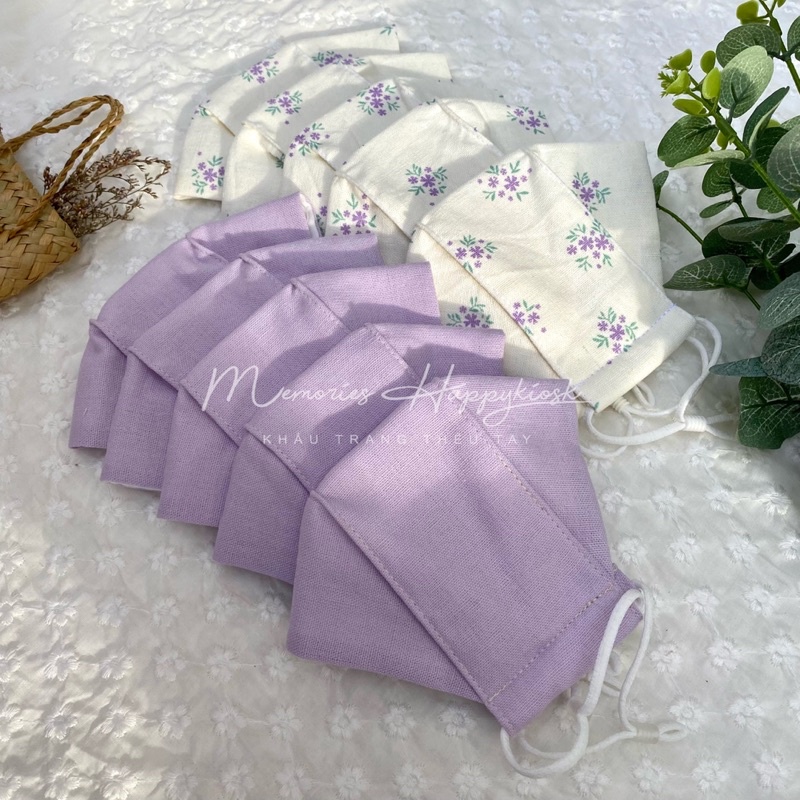 Khẩu trang vải linen lót xô muslin cho bé và người lớn ( ảnh chụp thật )