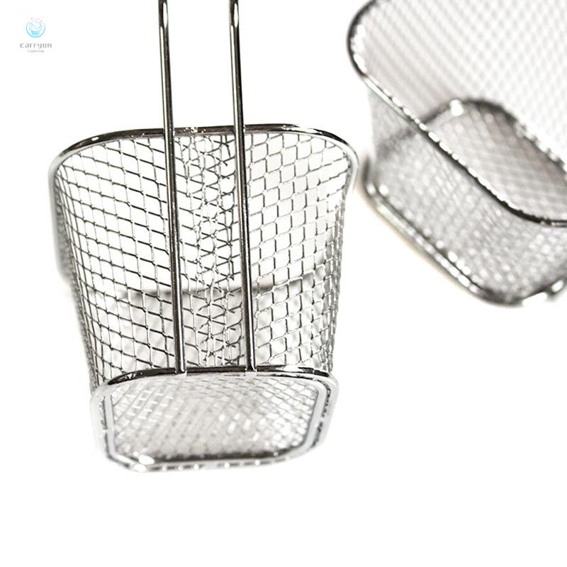 Rổ lưới inox mini dùng chiên khoai tây hình vuông