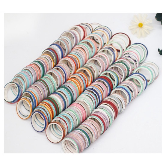Set 2 Cuộn băng dán washi tape mẫu nhỏ dùng để trang trí bullet journal, sổ tay, album