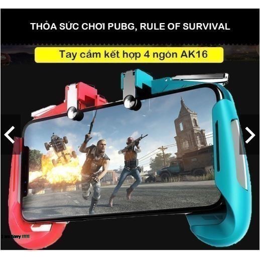 Tay cầm chơi game PUBG, Rules Of Survival kèm nút bắn joystick kim loại AK-16