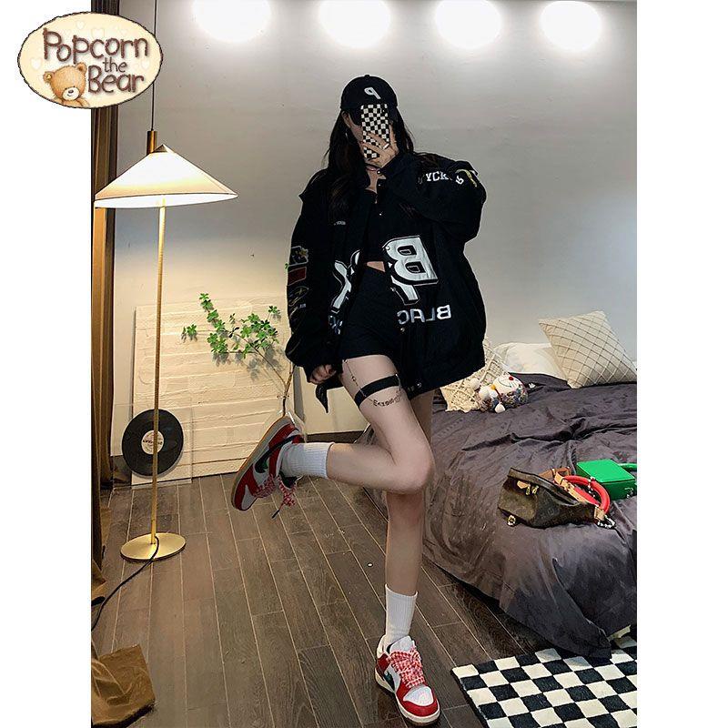 Áo Khoác Dáng Rộng Thêu Họa Tiết Kiểu Retro Mỹ 2022 Cá Tính Cho Nam Và Nữ