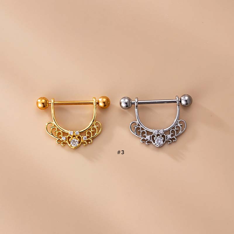1 Cái Khuyên Nhũ Đeo Cơ Thể Bằng Thép Không Gỉ 14Gauge 19mm Hình Trái Tim