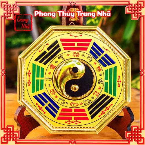 Gương Bát Quái La Kinh hình thái cực âm dương treo cửa trấn trạch - Nhiều cỡ