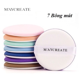 Một hộp 7 bông đánh phấn cushion cao cấp Maycreate full box