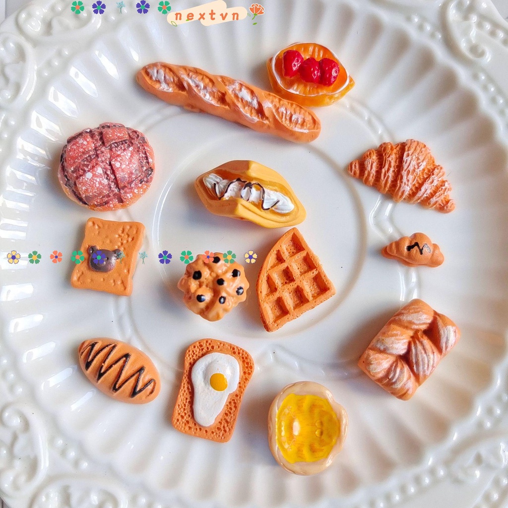 Mô hình đồ ăn sáng mini DIY trang trí nhà búp bê