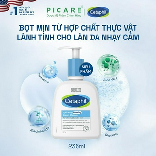 Sữa Rửa Mặt Tạo Bọt Dịu Lành Cho Da Nhạy Cảm Cetaphil Hydrating Foaming Cream Cleanser 236