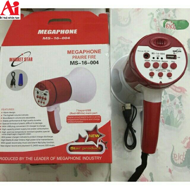 Loa MS-16- 004,  Loa phóng thanh, Loa bán hàng, có Ghi Âm, Phát Lại, Cổng Usb, phát trực tiếp