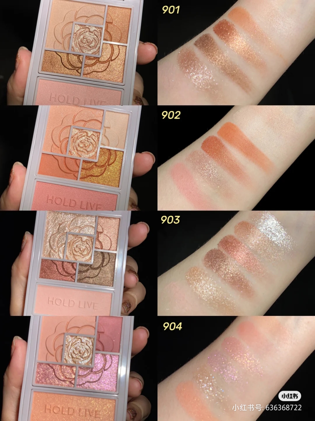 [ sale ] Bảng phấn mắt 6 màu HOLD LIVE kèm phấn má highlight Favorite Silk Satin Eyeshadow tông cam đào hồng đất  Nội Địa Trung