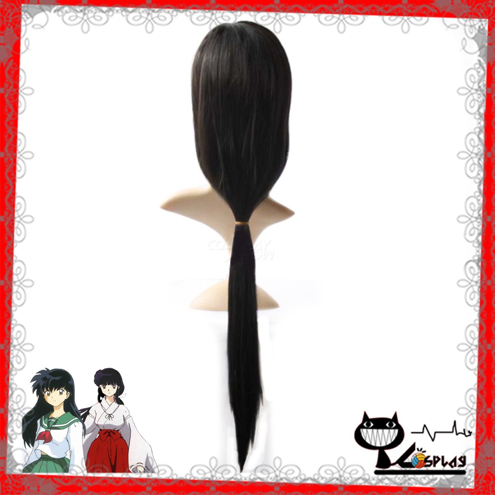 [sẵn] Wig/tóc giả Kikyo/Kagome - Inuyasha màu đen mái bằng [Miu Cosplay]