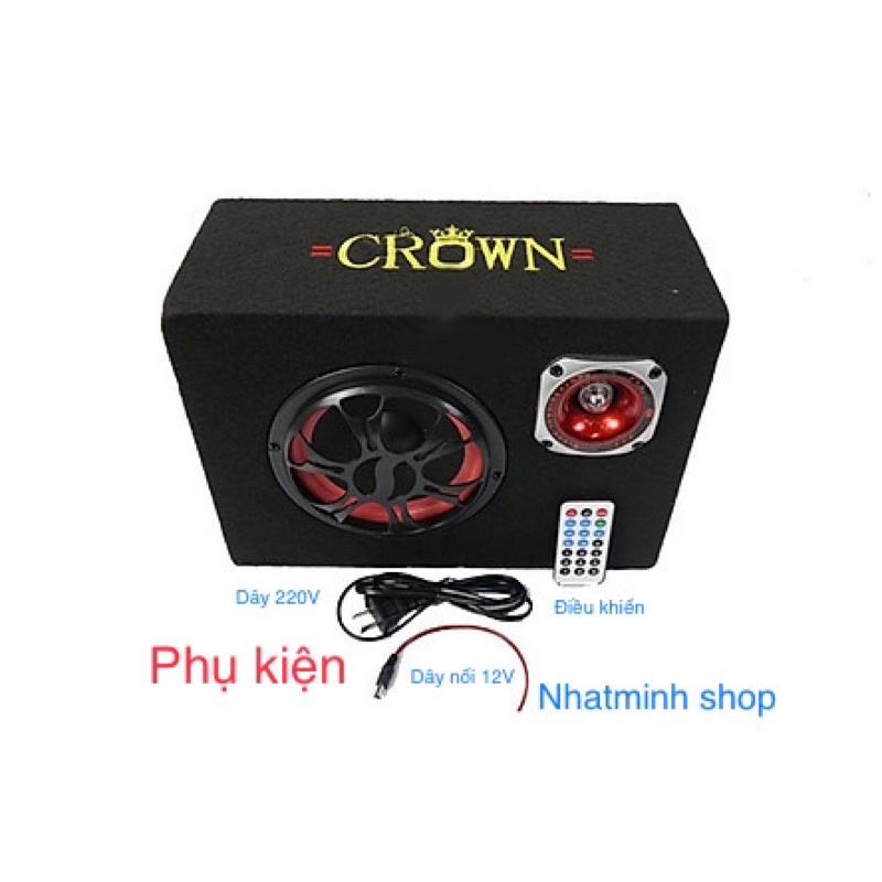 Loa Crown 6 đế vuông bluetooth tích hợp.