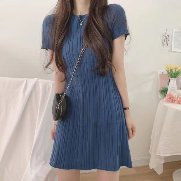 Đầm NgắN Tay NgắN DáNg RộNg Phong CáCh vintage