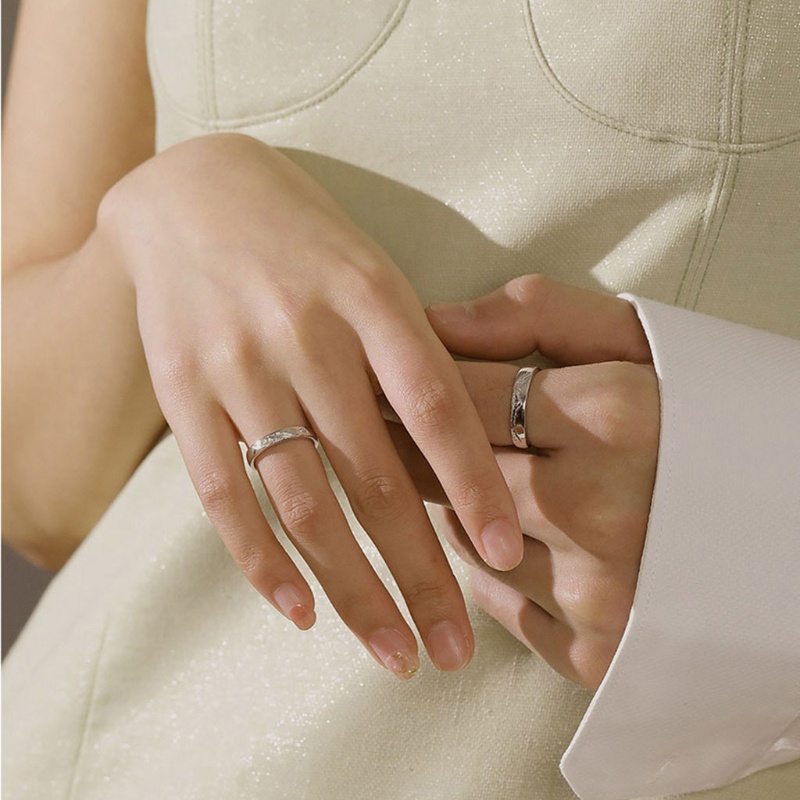 Set 2 nhẫn đeo tay kim loại kết hợp nhiều kiểu dáng