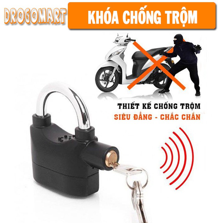 Khóa Chống Trộm Thông Minh Có Còi Báo Động, Dùng Khóa Cửa, Khóa Xe, Thách Thức Những Tên Trộm Tài Ba