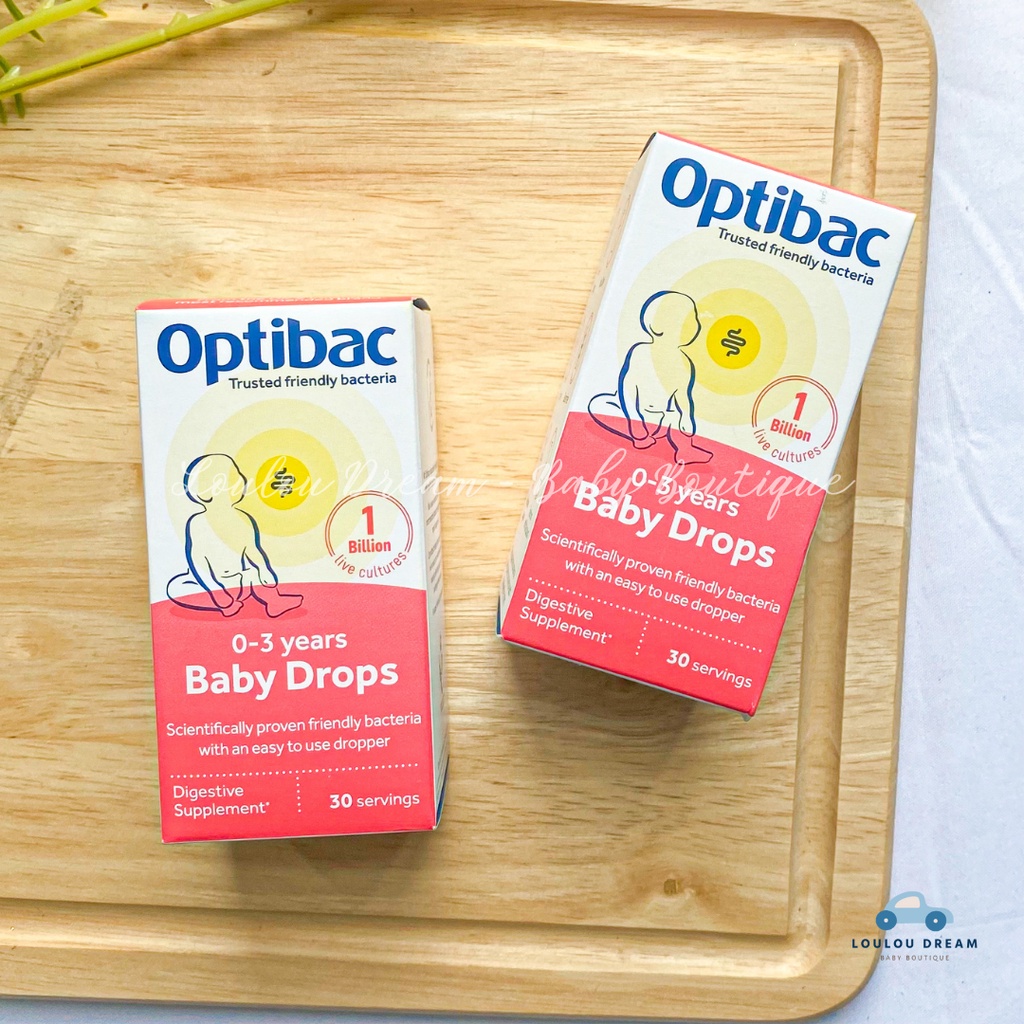 Men vi sinh Optibac hồng nhỏ giọt Baby Drops cho bé từ sơ sinh 30 servings [CHÍNH HÃNG UK]
