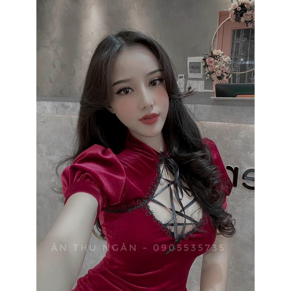 VÁY BODY CỔ TÀU CHẤT LIỆU NHUNG CAO CẤP ĐAN DÂY NGỰC THỜI TRANG NỮ MEDUSA CTN90 | BigBuy360 - bigbuy360.vn