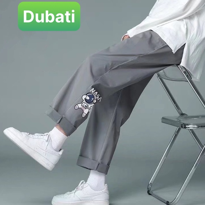 Quần baggy nam nữ Unisex ống rộng in hình Nasa - Kiểu quần Kaki Nam Nữ Ống Suông Basic Unisex  hot trend- dubati fashion