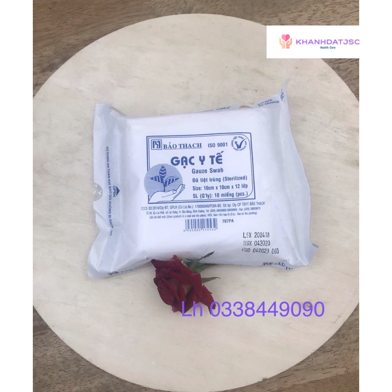 Gạc y tế tiệt trùng Bảo Thạch 10x10cm