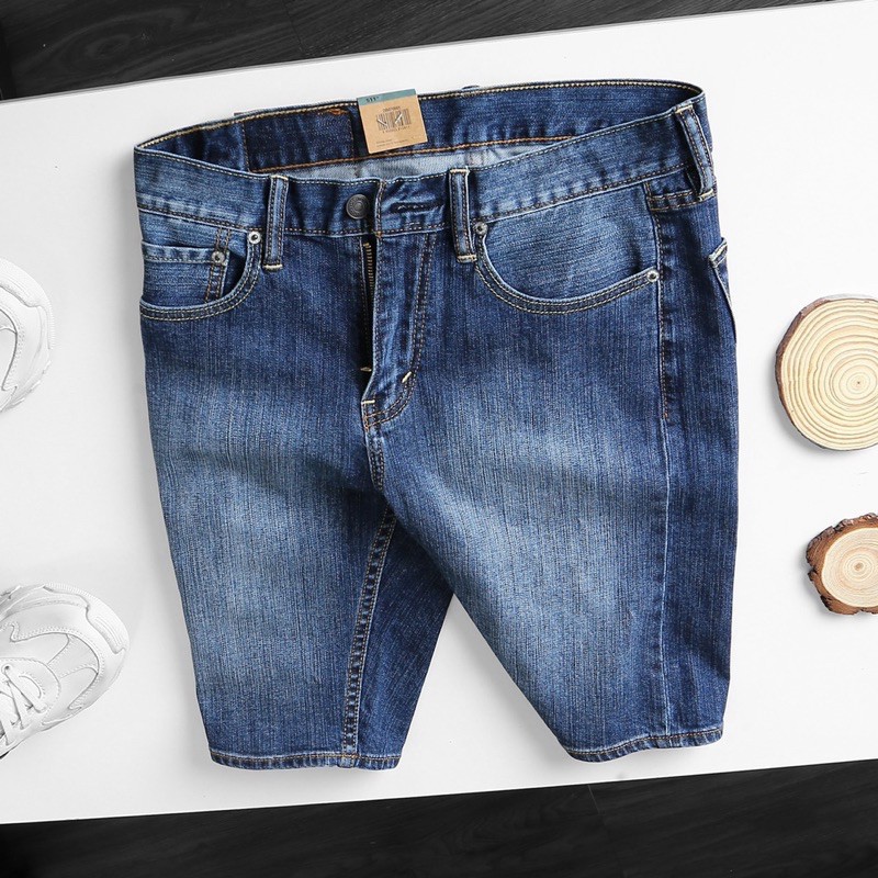 Quần Short Jean Nam levi.s 2 màu thời trang cambodia- jean co giản Hải An Jeans