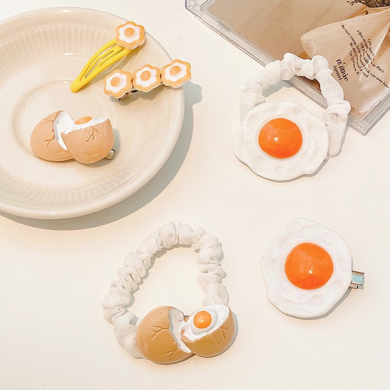 【kifli】Kẹp tóc hình quả trứng dễ thương sáng tạo