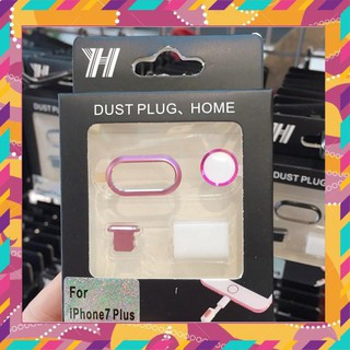 COMBO Viền Kim Loại Bảo Vệ Camera IPhone 7PL/8PL (Viền Camera, Dust Plug, Phím Home)